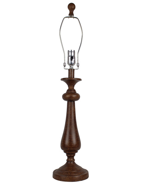 BROWN CANDLESTICK LAMP BASE