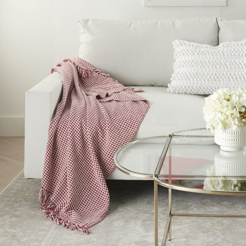 RED AND WHITE THROW BLANKET