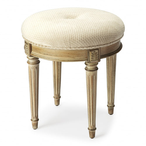 CLASSIC DRIFTWOOD IVORY VANITY STOOL