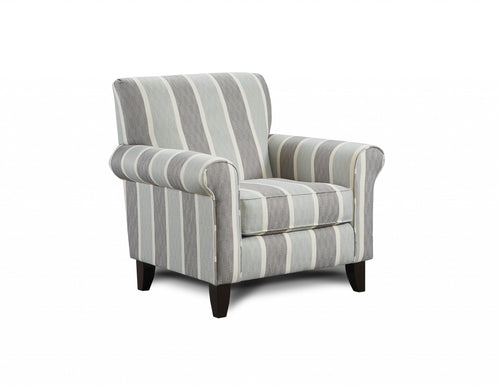 CLASSIC GRAY AND BLUE ARMCHAIR