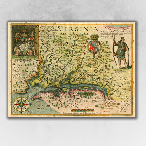 MAP OF VIRGINIA C1627