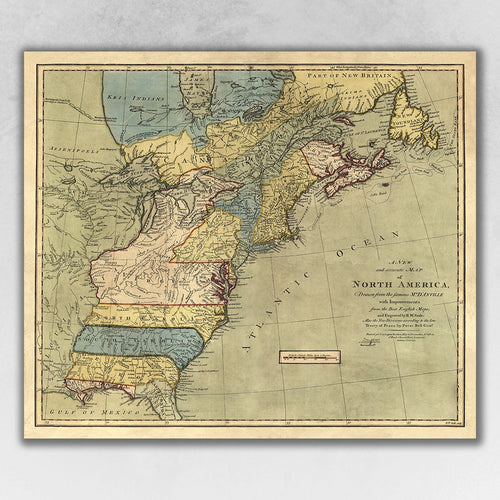 VINTAGE 1771 MAP OF NORTH AMERICA