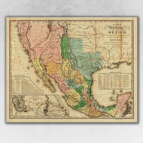 VINTAGE MAP OF MEXICO