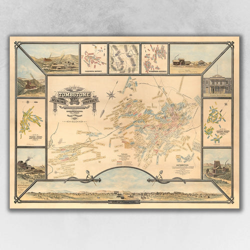 VINTAGE MAP OF TOMBSTONE