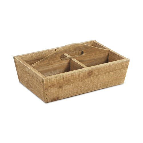 FOUR COMPARTMENT WOODEN CADDY