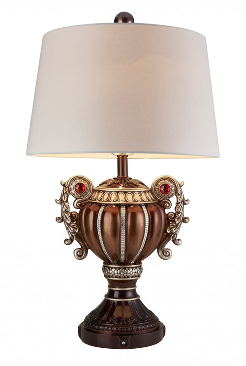 TALL BRONZE URN SHAPED TABLE LAMP