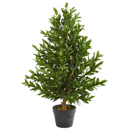 35” OLIVE CONE TOPIARY ARTIFICIAL TREE