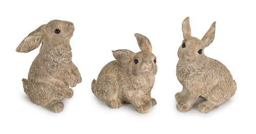 STONE POWDER AND RESIN RABBIT (SET OF 3)