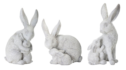 RESIN AND STONE POWDER RABBIT (SET OF 6)