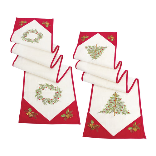 TREE AND WREATH TABLE RUNNER (SET OF 2)