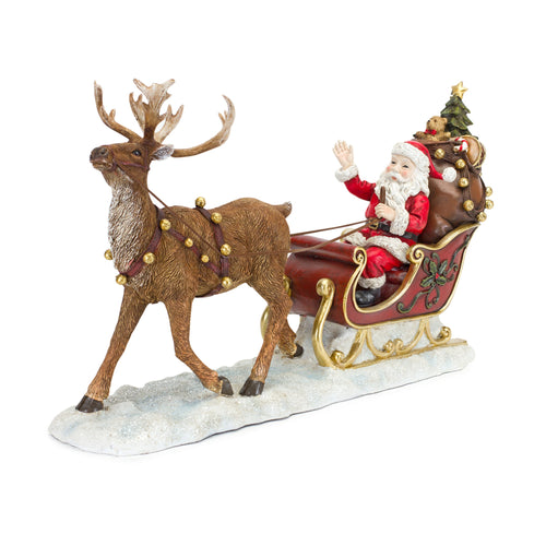 SANTA WITH SLEIGH AND DEER