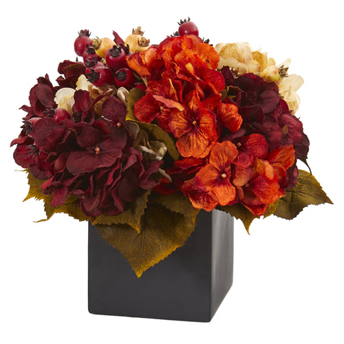 12” AUTUMN HYDRANGEA BERRY ARTIFICIAL ARRANGEMENT