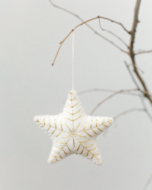 EMBROIDERED STAR FELT ORNAMENT