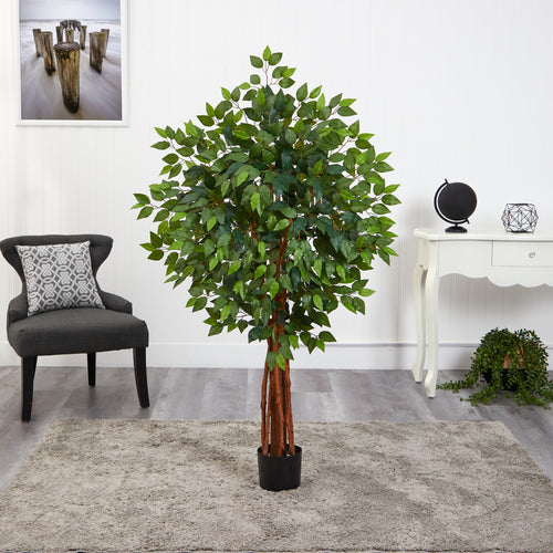 SUPER DELUXE FICUS ARTIFICIAL TREE WITH NATURAL TRUNK