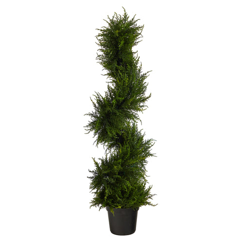 45” SPIRAL CYPRESS ARTIFICIAL TREE WITH CLEAR LED LIGHTS