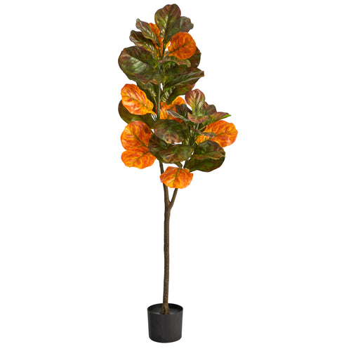 4.5’ AUTUMN FIDDLE LEAF ARTIFICIAL FALL TREE