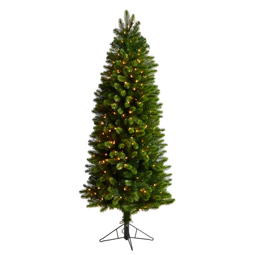SLIM VIRGINIA SPRUCE TREE WITH LED LIGHTS WITH INSTANT CONNECT TECHNOLOGY