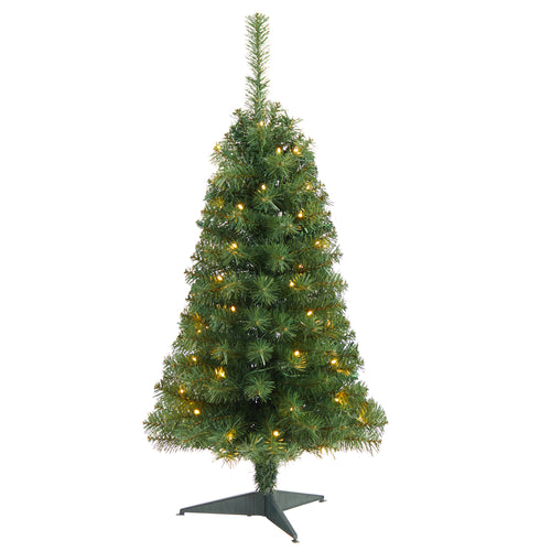 GREEN ARTIFICIAL CHRISTMAS TREE WITH LED LIGHTS AND BENDABLE BRANCHES