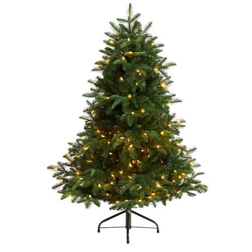 SOUTH CAROLINA SPRUCE CHRISTMAS TREE WITH WHITE WARM LIGHTS AND BENDABLE BRANCHES
