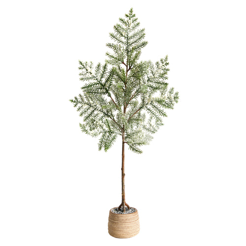 FROSTED PINE ARTIFICIAL CHRISTMAS TREE IN DECORATIVE PLANTER