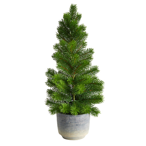 CHRISTMAS PINE ARTIFICIAL TREE IN DECORATIVE PLANTER
