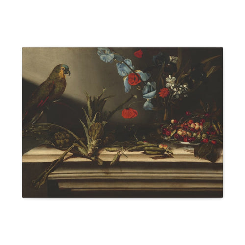 STILL LIFE WITH ARTICHOKES AND A PARROT