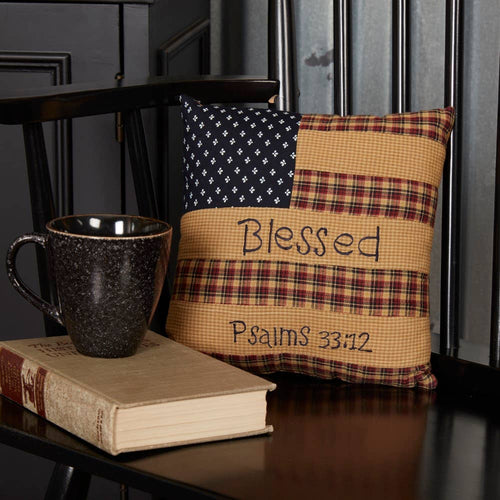 PATRIOTIC PATCH PILLOW BLESSED
