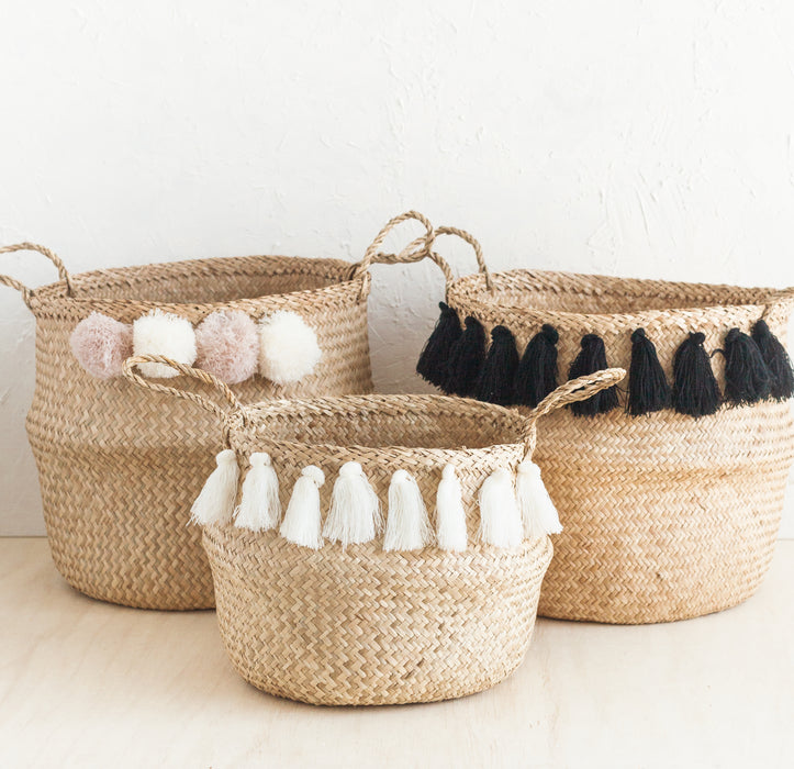 HYGGE CAVE | TASSELED BELLY BASKET