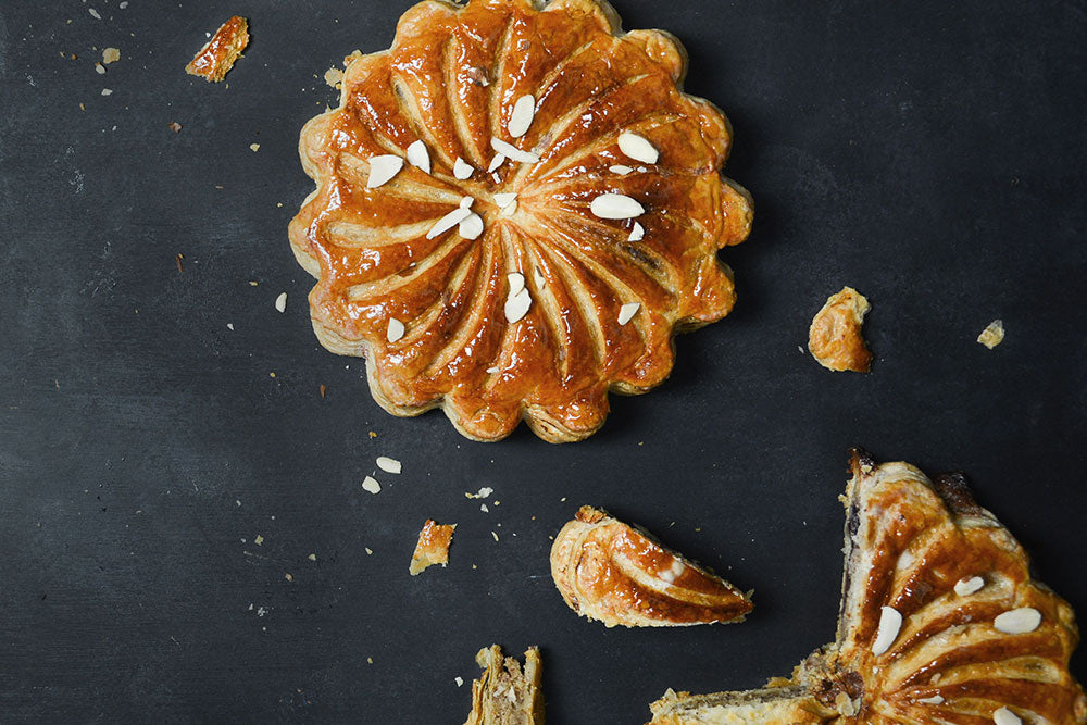 Image of an Almond Pithivier flavored with Candied Chestnut Paste