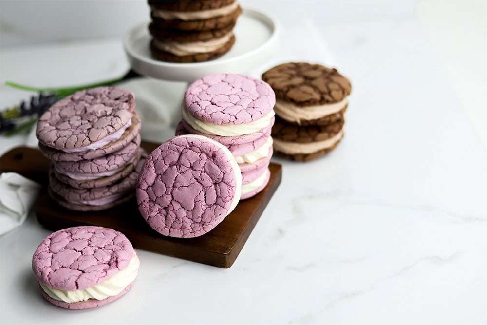 Image of Flavored Crinkle Cookies with Ermine Frosting