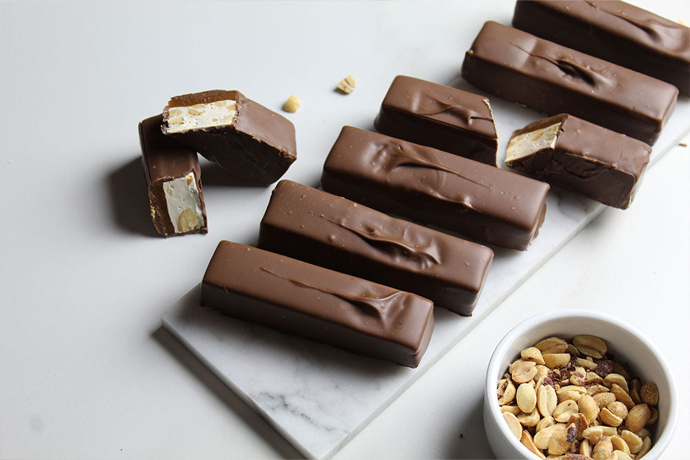 Salted Peanut Nougat and Caramel Bars 