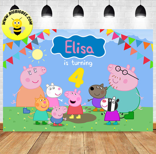 peppa pig family and friend