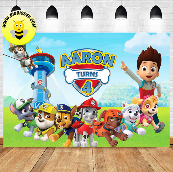 Custom Paw Patrol Theme Birthday Backdrop – BigBigBee Party Sign