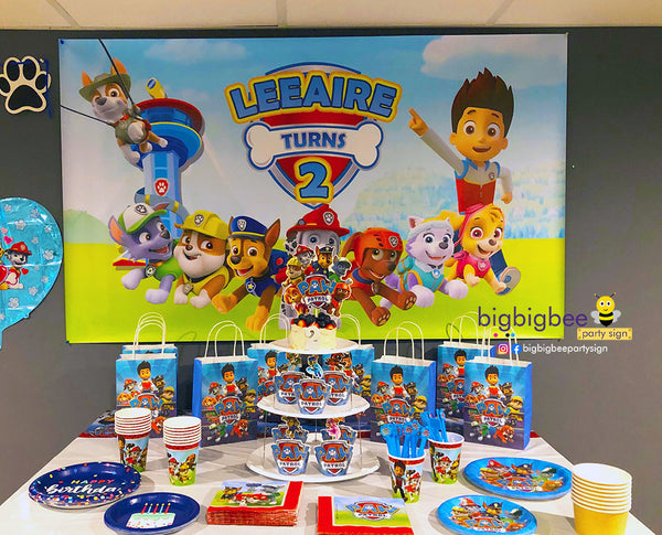 Custom Paw Patrol Theme Birthday Backdrop – BigBigBee Party Sign