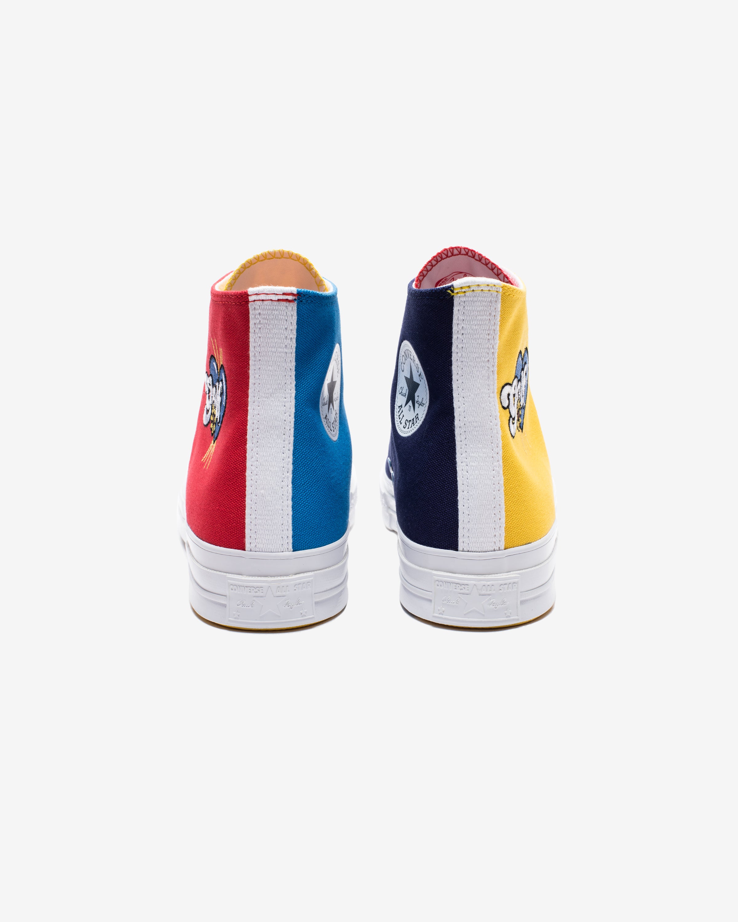 red yellow green and blue converse