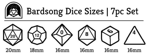 Bardsong dice size chart - Arcana Vault
