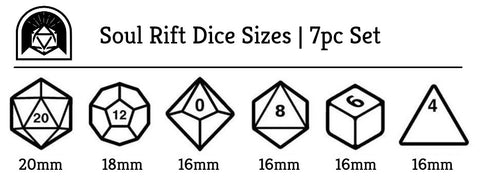 Soul Rift dice size chart