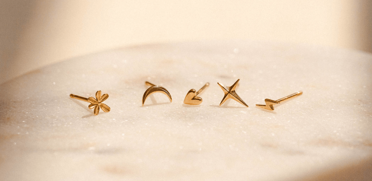 10k Solid Gold Tiny Studs