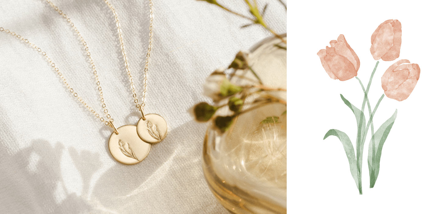 Birth Flower Necklace With 12 Birthstone Engraved Floral Dainty Gold Necklaces  Birth Month Flower Disc Charm Necklace for Her Women, Stainless Steel,  n'a,: Buy Online at Best Price in UAE - Amazon.ae