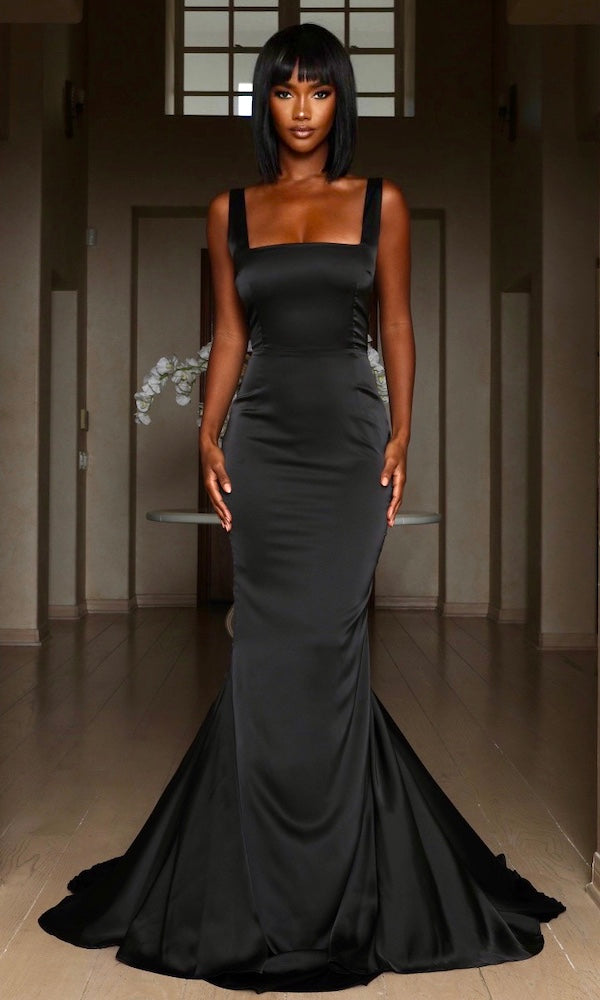 Giselle Mermaid Evening Gown- Black – Moda Glam Boutique