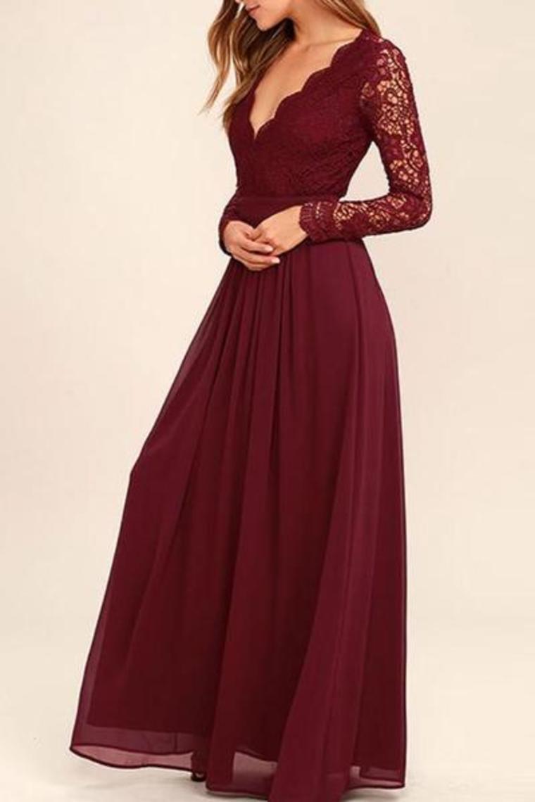 Good Quality Lace Burgundy/Maroon Bridal Dresses Lace Up A-Line Off Th –  Rjerdress