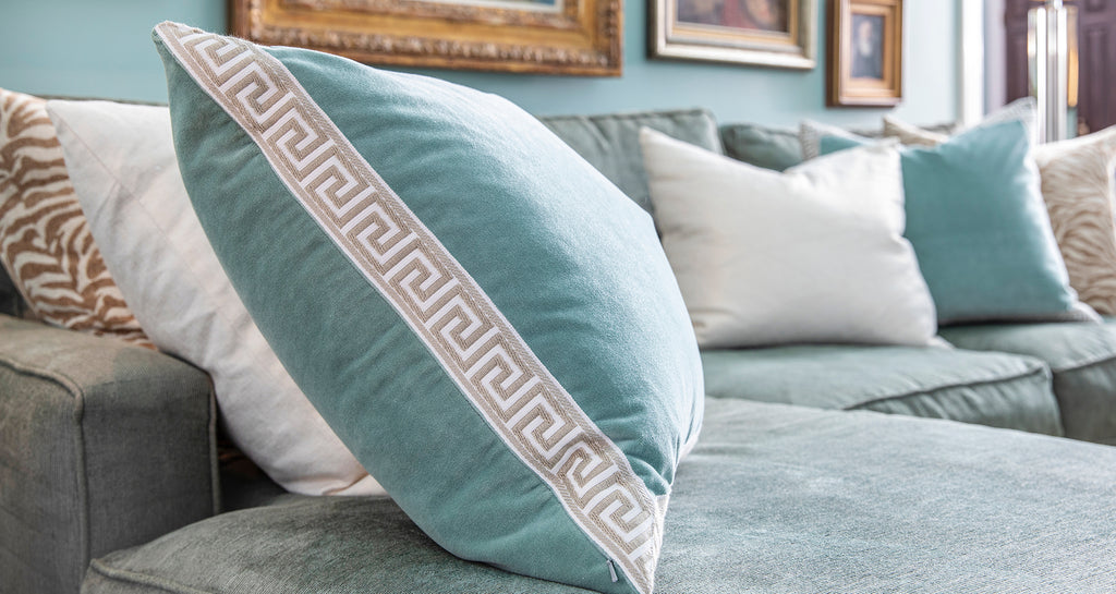 Large Throw Pillows, Teal Aqua Gray and Turquoise Blue Couch Pillows Set,  Bed Decor Pillow, or Blue Lumbar Pillow Covers for Sofa Cushions 