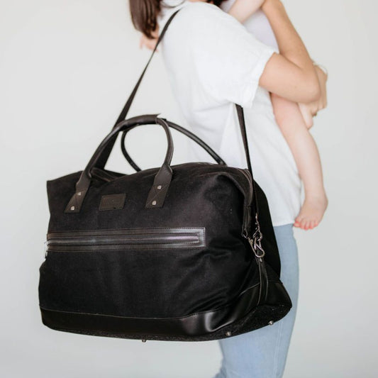ARCH LUXE Black Vegan Leather Diaper Bag  Backpack to Tote Baby Bag – Arch  bags USA