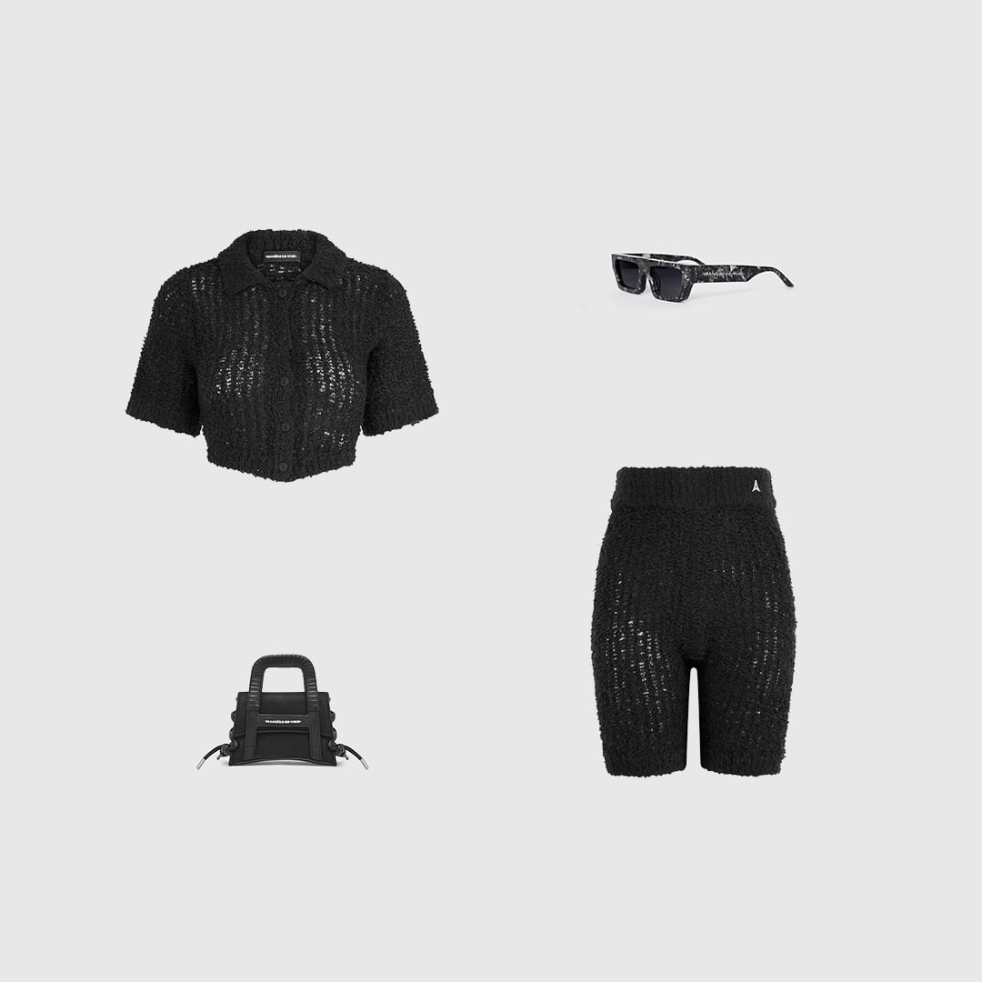 Boucle Knit Shirt - Black | Manière De Voir