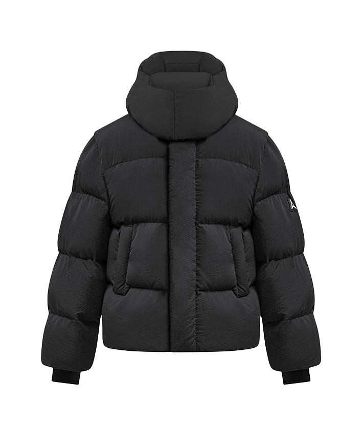 2-in-1 Wrap Neck Puffer/Gilet - Black | Manière De Voir USA