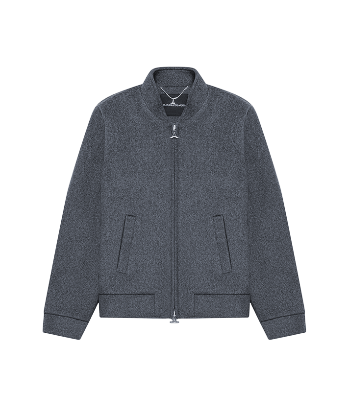 Wool Blend Marl Bomber Grey Manière Voir Charcoal | Jacket De 