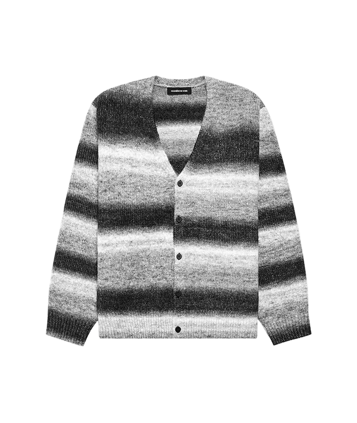 Brushed Knit Ombre Cardigan - Black/Grey | Manière De Voir