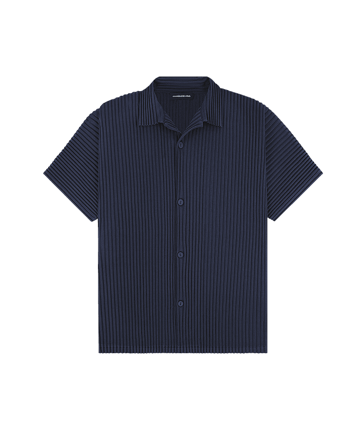 Pleated Shirt - Navy | Manière De Voir