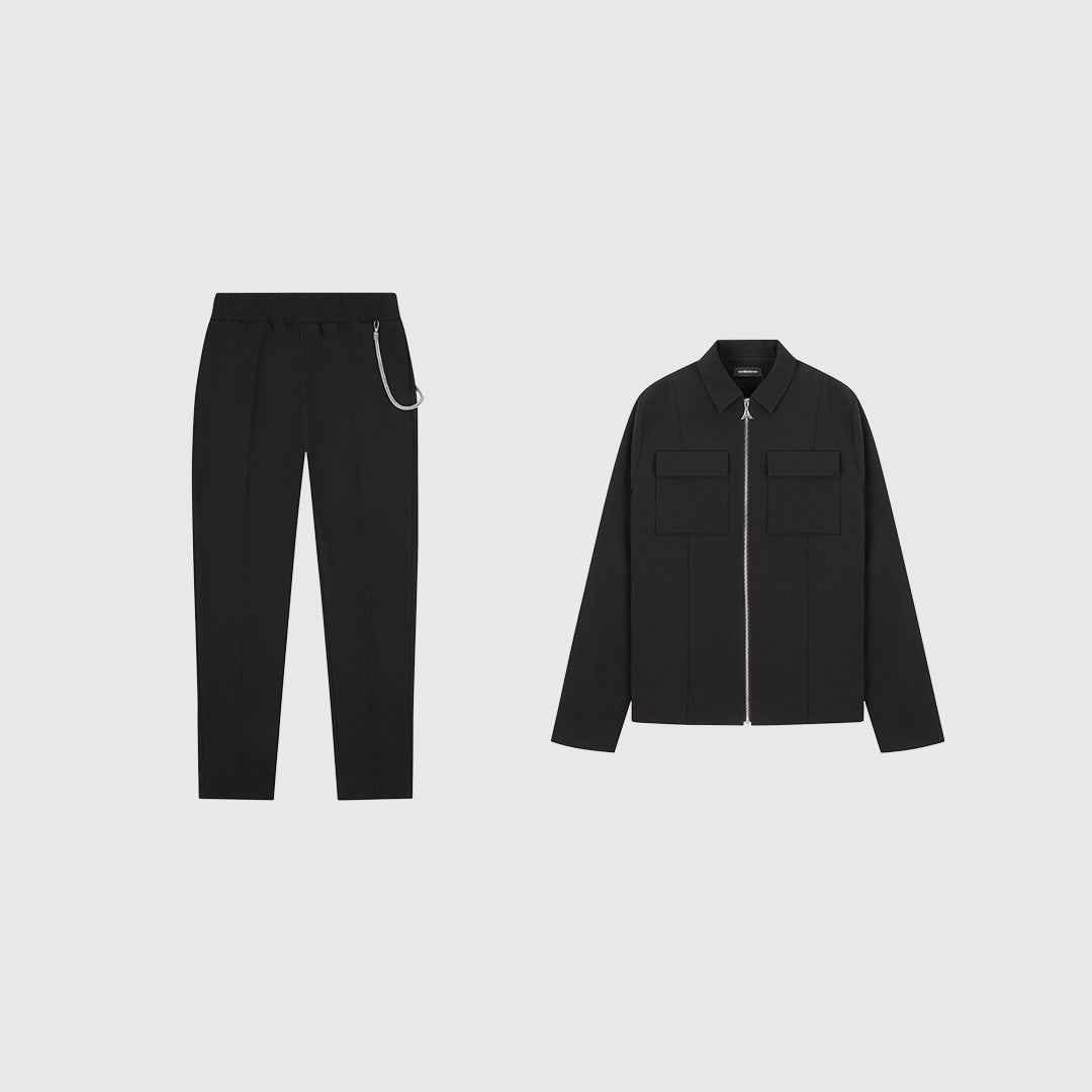 Tailored Trousers with Chain - Black | Manière De Voir