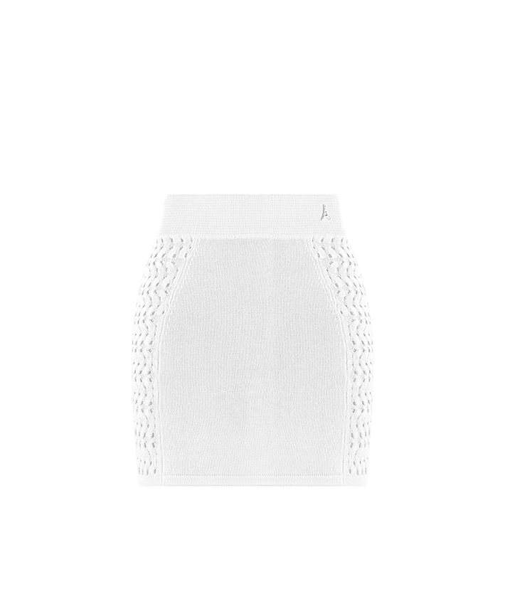 Textured Knitted Mini Skirt - Cream | Manière De Voir EU